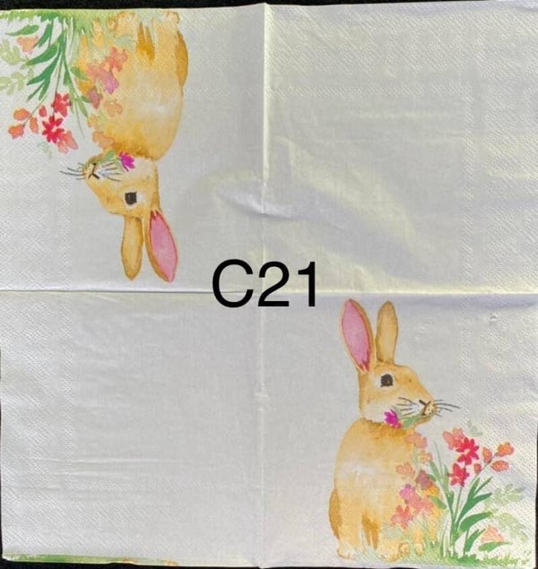 Easter (C21) - Bunny with Flower in Mouth