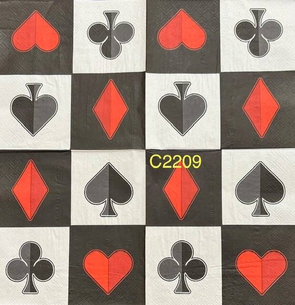 Sports (C2209) - Playing Card Colors and Symbols (red diamond, red hearts, black clubs, black spades)