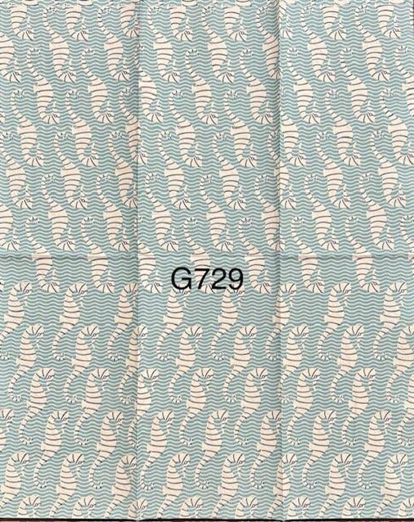 Beach (G729) - Striped Seahorse Background with Blue and White Waves