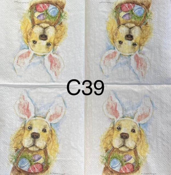 Dogs (C39) - Springer Spaniel Dog with Bunny Ears - Easter