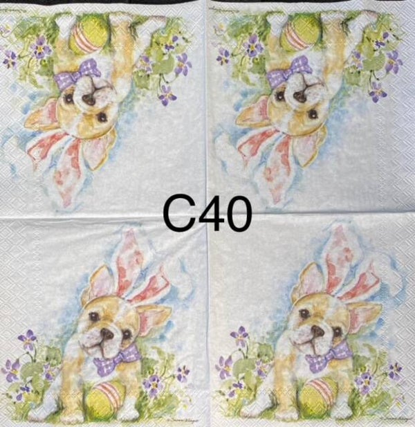 Dogs (C40/723) - Pug Dog with Bunny Ears