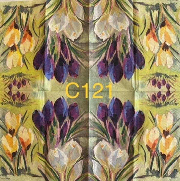 Flowers (C121) - Purple, White, and Yellow Flowers