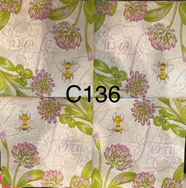 Flowers (C136) - Purple with Bee