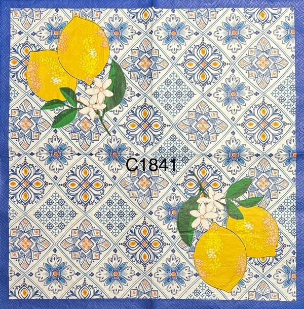 Fruits (C1841) - Lemons with a Designed Background