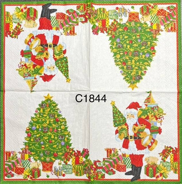 Christmas (C1844) - Santa Deliveing Presents Under Tree