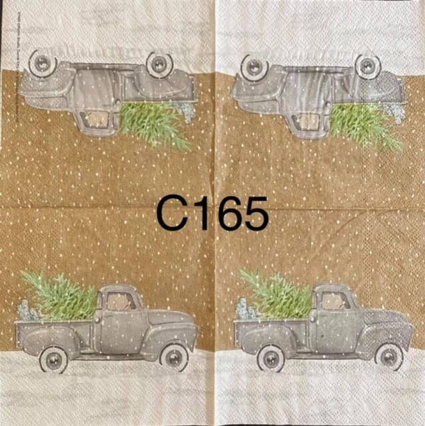 Christmas (C165) - Gray Truck with Tree in Trunk