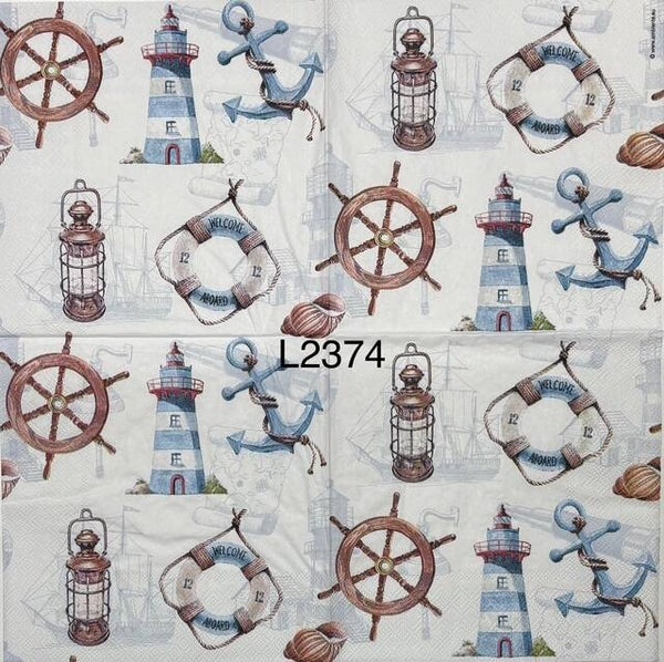 Beach (L2374) - All Things Nautical (Lighthouse, Anchor, Life Preserver, Lantern, Shells, etc)