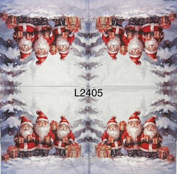 Christmas (L2405) - Three Santas in Snow