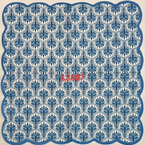 Beach (L2407) - Palm Tree Wallpaper with a Scalloped Border