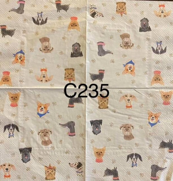 Dogs (C235) - Dog Faces Wallpaper with Dog Prints