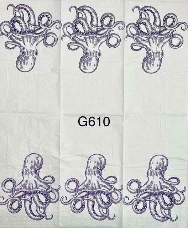 Beach (G610) - Octopus in Blue and White