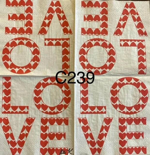Valentines (C239) - LOVE Spelt Out with Hearts