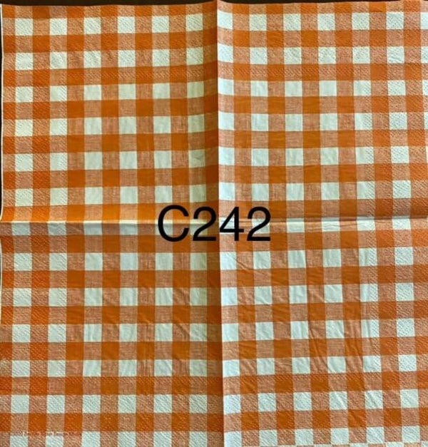 Design (C242) - Orange and White Check