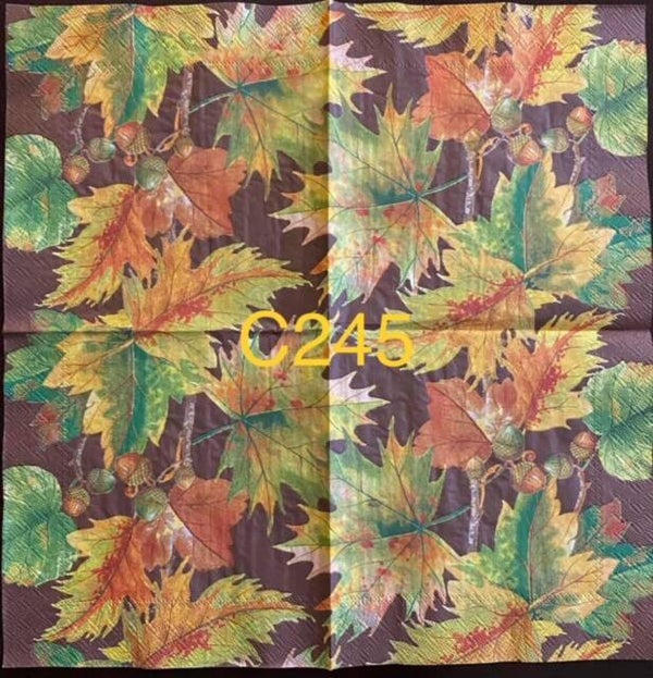 Fall (C245) - Different Leaves with Acorn Wallpaper