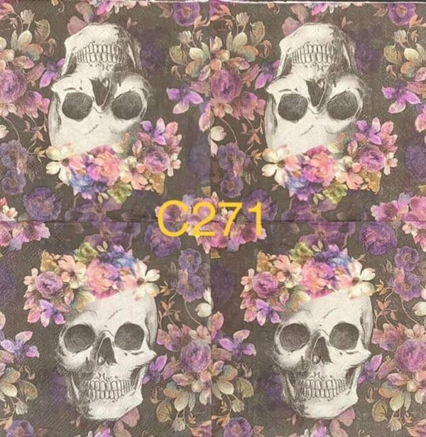 Halloween (C271) - Skeleton with Flower Headpiece