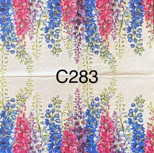 Flowers (C283) - Blue, Purple and Pink