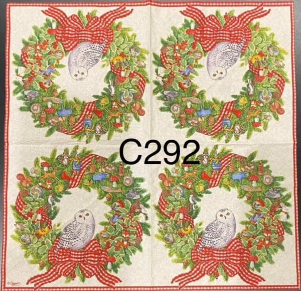 Christmas (C292) - Wreath with Owl