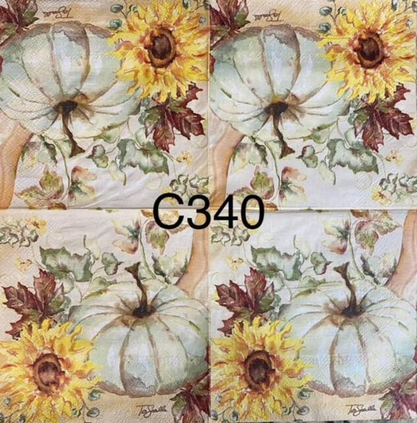 Fall (C340) - Pumpkin with Sunflower