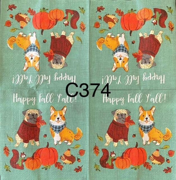 Dogs (C374) - Happy Fall Y'all Dogs