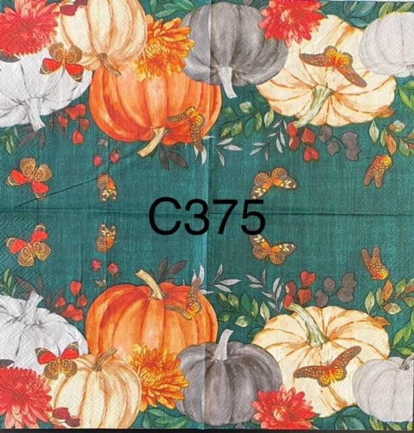 Fall (C375) - Pumpkins with Teal Background