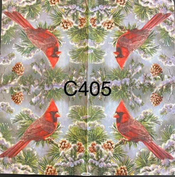 Christmas (C405) - Cardinal on Branch