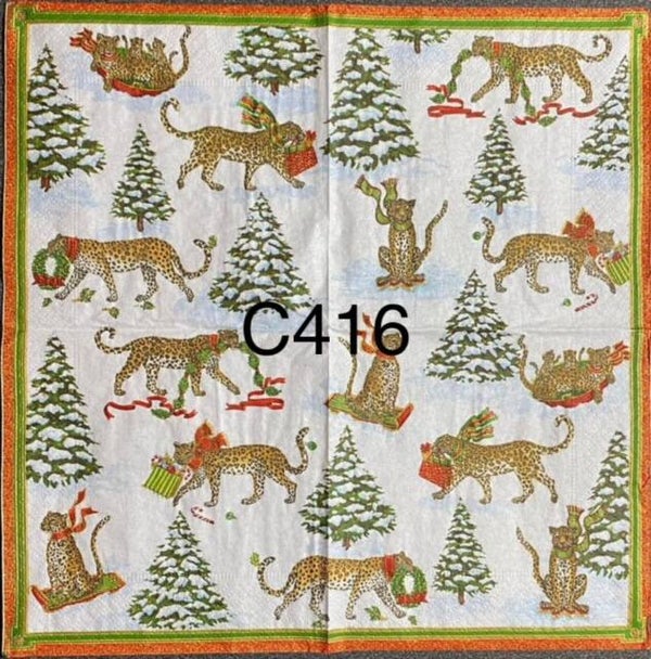 Christmas (C416) - Leopard in Snow