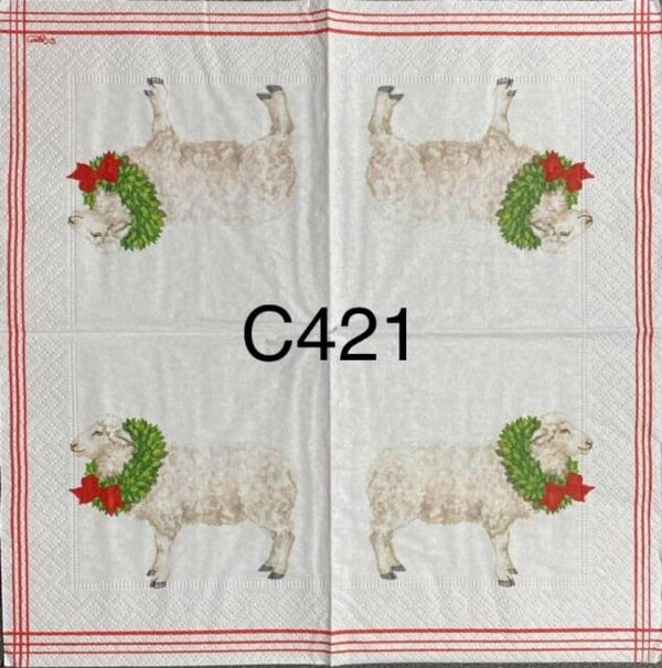 Christmas (C421) - Sheep with Wreath