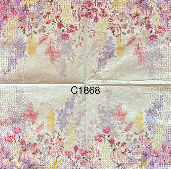Flowers (C1868) - Wild Flowers in Light Pastel Colors
