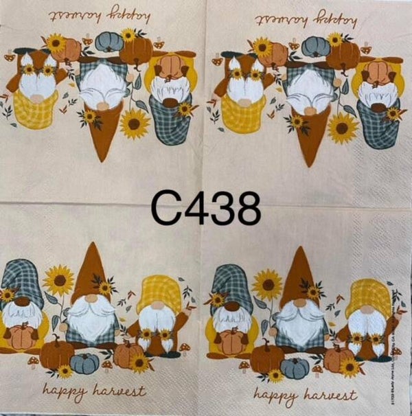 Gnomes (C438) - Happy Harvest Gnomes Holding Sunflowers