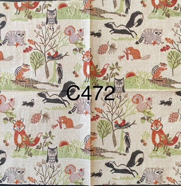 Animals (C472) - Forest Animals Skunks, Owls, Fox, etc