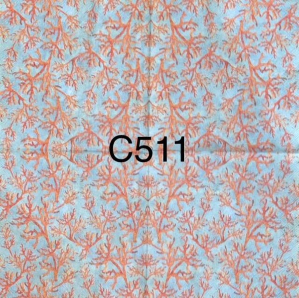 Beach (C511) - Orange Coral Wallpaper