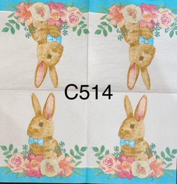 Easter (C514) - Bunny with Blue Bow Tie