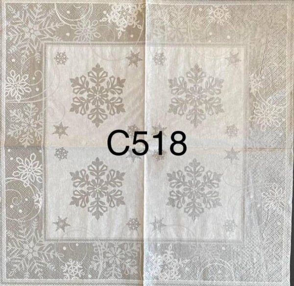 Christmas (C518) - Silver Ornamental Snowflakes