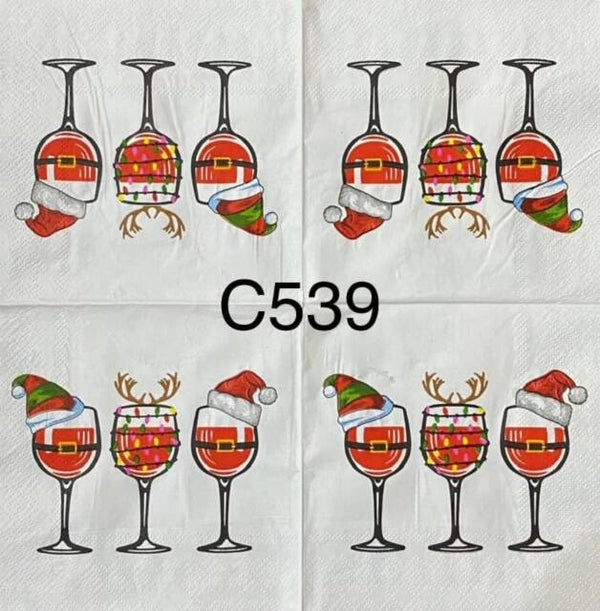 Christmas (C539) - Wine Glasses Decorated