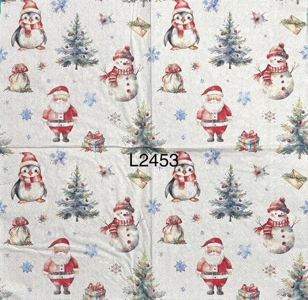 Christmas (L2453) - Santas, Penguins, Snowmen, and Christmas Trees Wallpaper