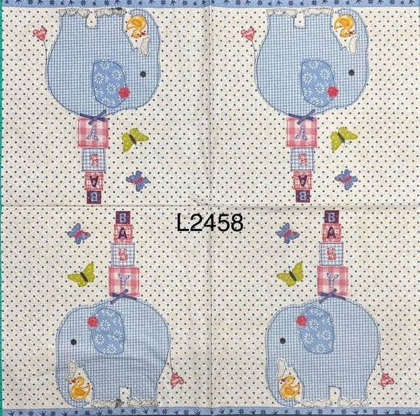 Baby (L2458) - Blue Elephants with Presents on his Back