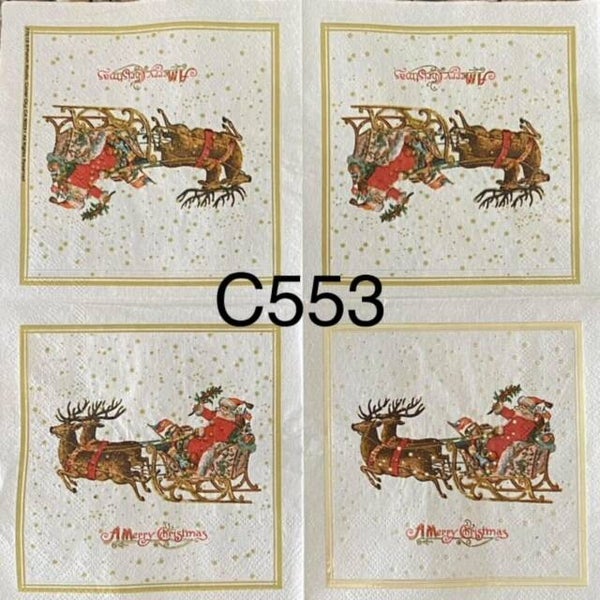 Christmas (C553) - Santa Flying in Sleigh