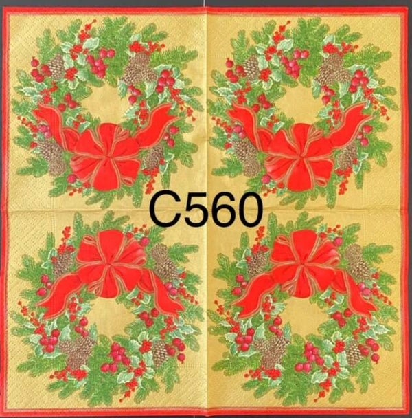 Christmas (C560) - Green and Red Wreath