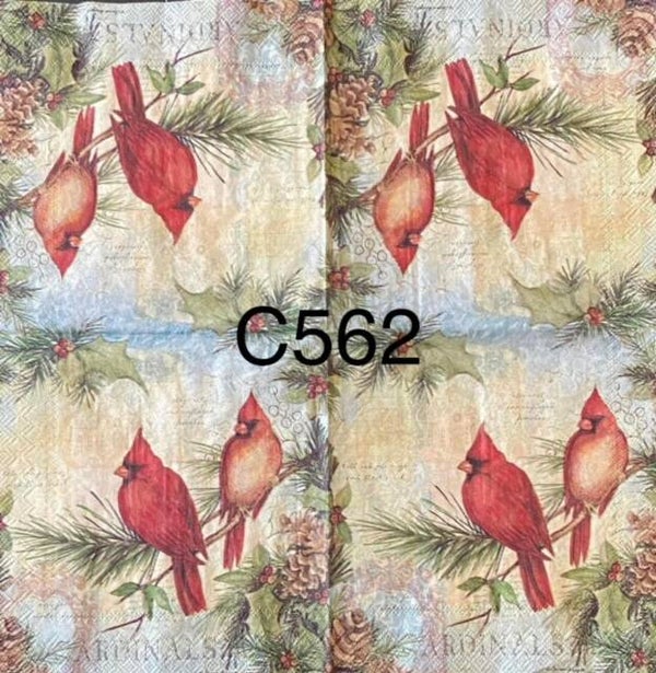 Christmas (C562/1242) - Two Cardinals on Branch