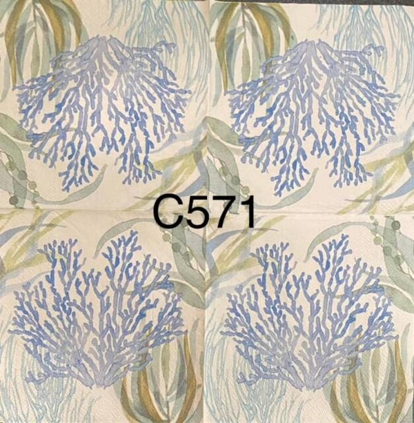 Beach (C571) - Blue Coral and Seaweed
