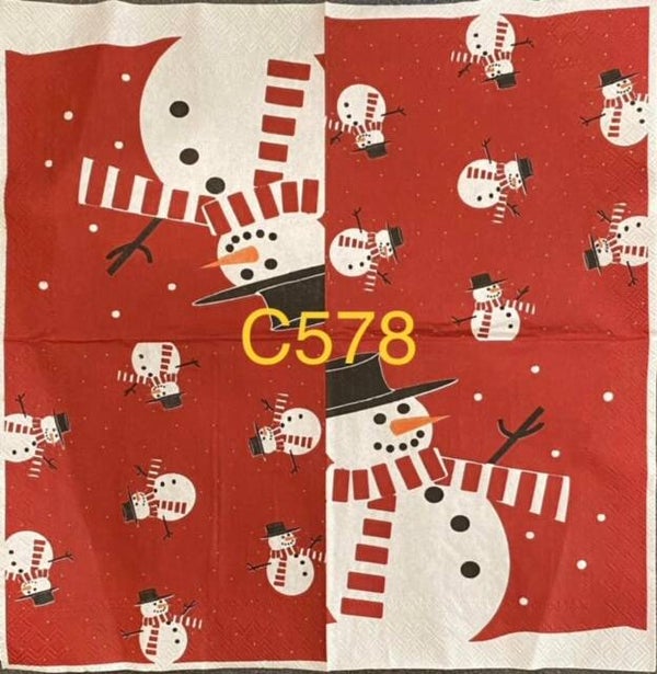 Christmas (C578) - Snowman with Striped Scarf
