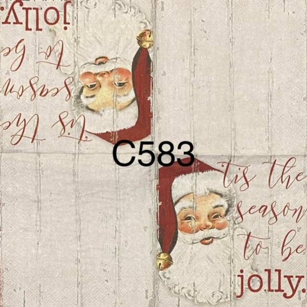 Christmas (C583) - Santa Face "Til the Season to be Jolly"