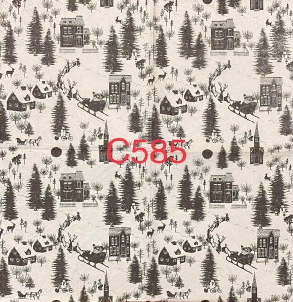 Christmas (C585) - Black and White Village