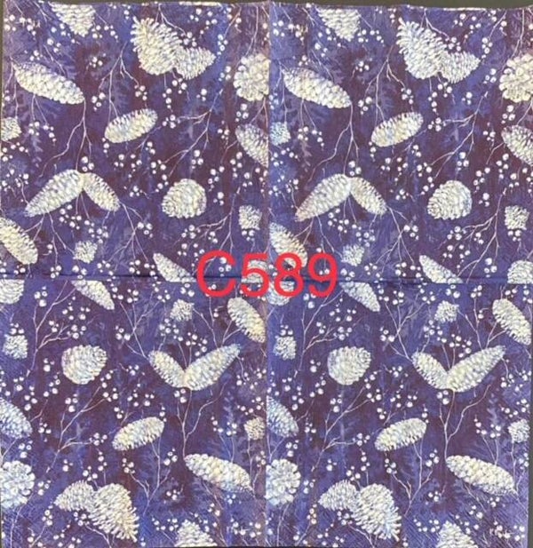 Christmas (C589) - White Pinecones