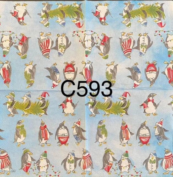 Christmas (C593) - Penguins Decorating