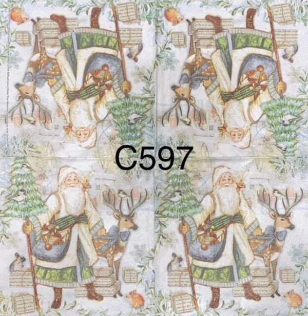 Christmas (C597) - Santa with Reindeer