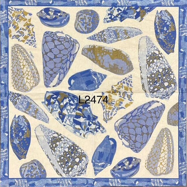 Beach (L2474) - Blue, White and Gold Shells