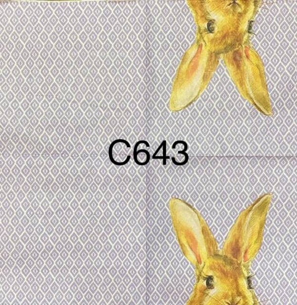 Easter (C643) - Half Bunny Head with Purple Design