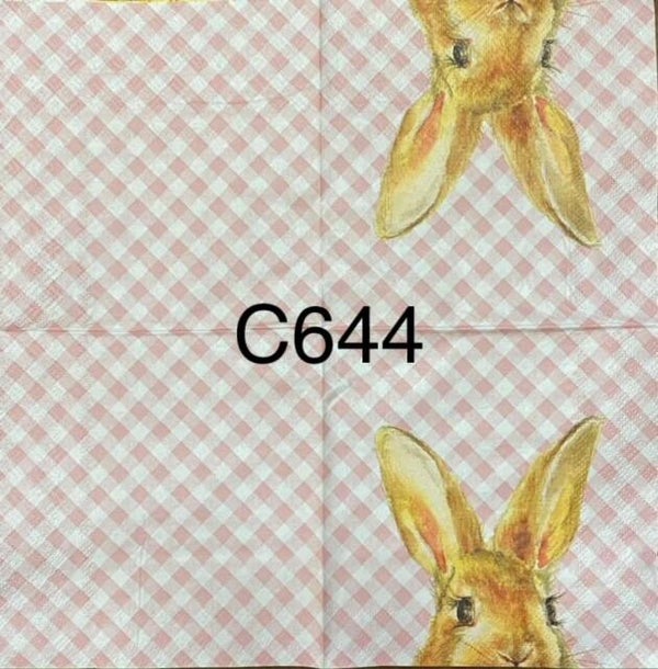 Easter (C644) - Half Bunny Head with Pink Design