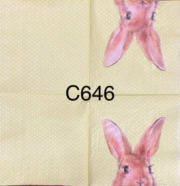 Easter (C646) - Half Bunny Head with Yellow Design